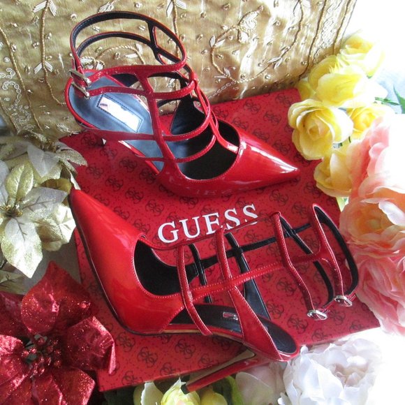 ๐๐ GUESS MACYโS RED PATENT STILLETTO SIZE 7M ๐๐ - Picture 15 of 15